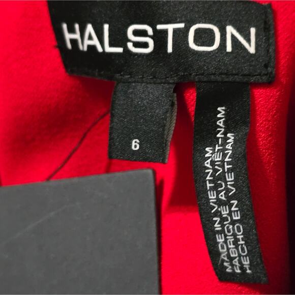 Halston‎ Black Wide Leg Gold Chain Waist Detail Jumpsuit Size 6 New - Picture 9 of 11